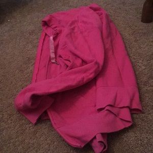 This is a pink zip up jacket